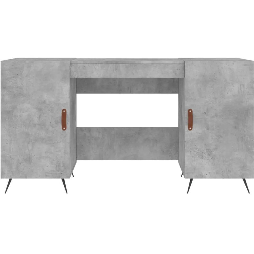 vidaXL Bureau 140x50x75 cm bewerkt hout betongrijs grijs, foto 4
