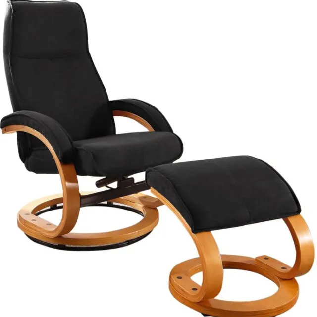 Notio Living Paris-Fauteuil & Kruk - Zwart