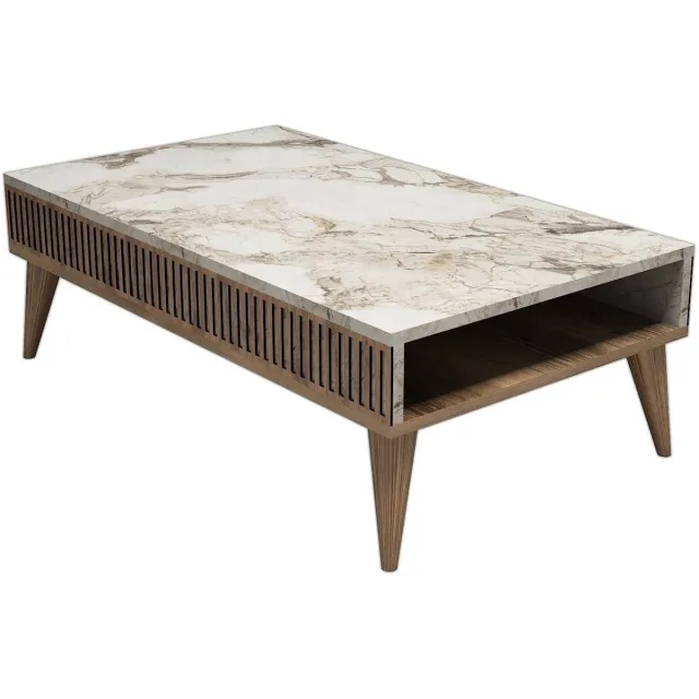 Skye Decor Houten salontafel "Milan" - 105 x 60 x 34 cm - Notelaar, Zwart OkkernootZwart