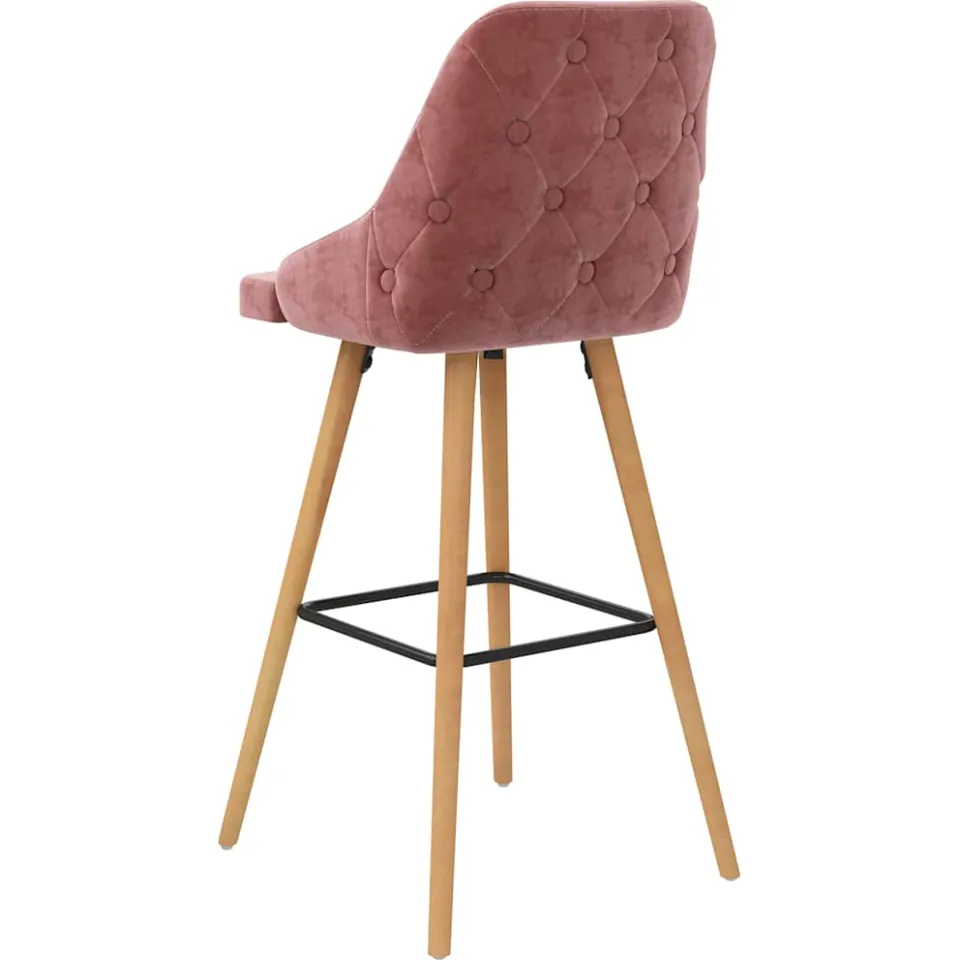 vidaXL Barkrukken 2 st fluweel roze, foto 4