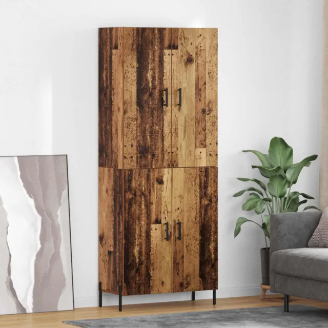 vidaXL Highboard Oud Hout 69,5 x 34 x 180 cm Bewerkt hout Bruin