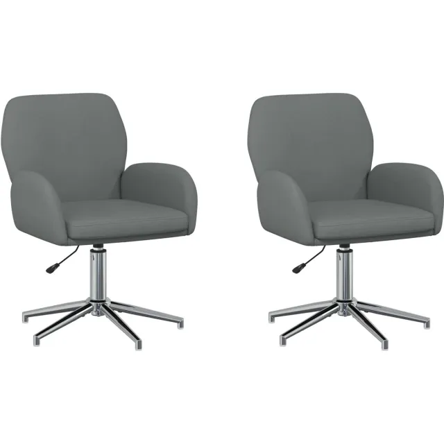 vidaXL Draaibureau - stoelen - 2 - st - Stof - 54 - x - 58 - x - 90 - cm - Donkergrijs