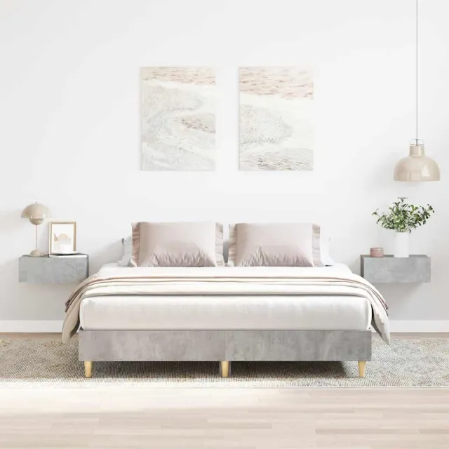 vidaXL Bedframe zonder matras 140x200 cm spaanplaat betongrijs