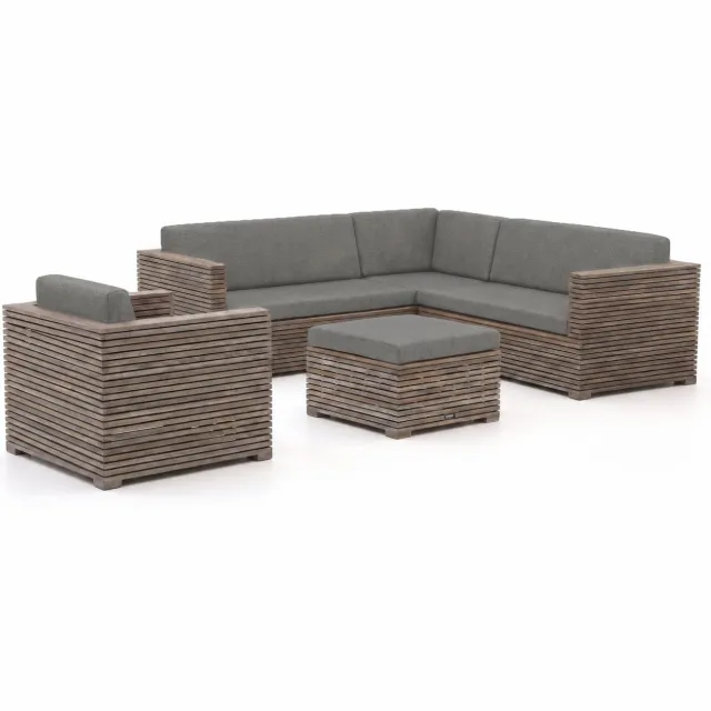ROUGH Furniture ROUGH-C hoek loungeset 5-delig 6-zits Bruin