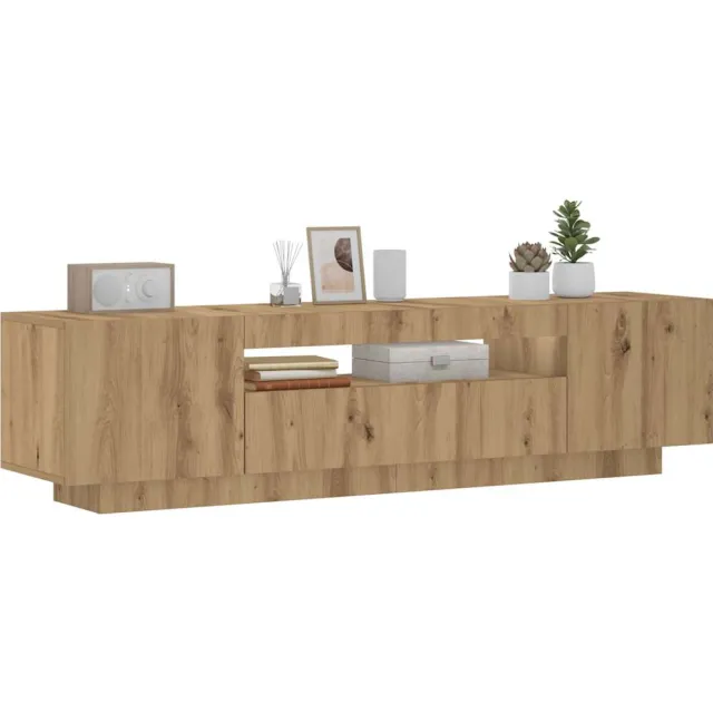 vidaXL Tv-meubel met LED 160x35x40 cm bewerkt hout artisanaal eiken Bruin
