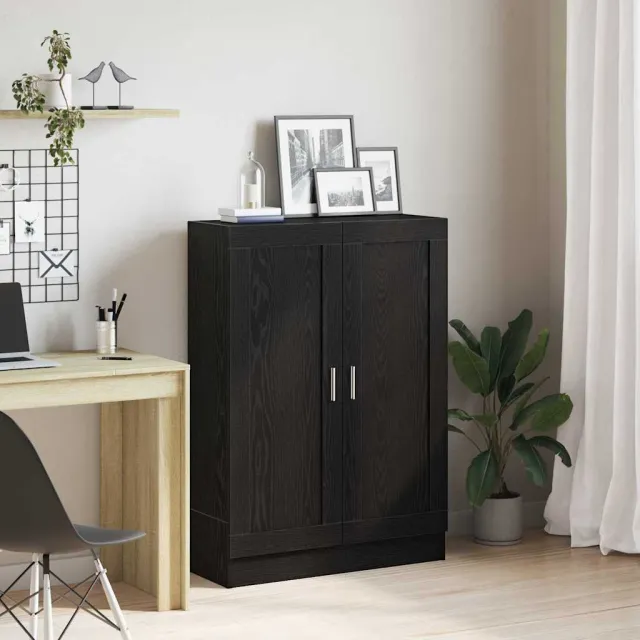 vidaXL Boekenkast 3-laags 82,5 x 30,5 x 115 cm Bewerkt hout zwart, foto 2
