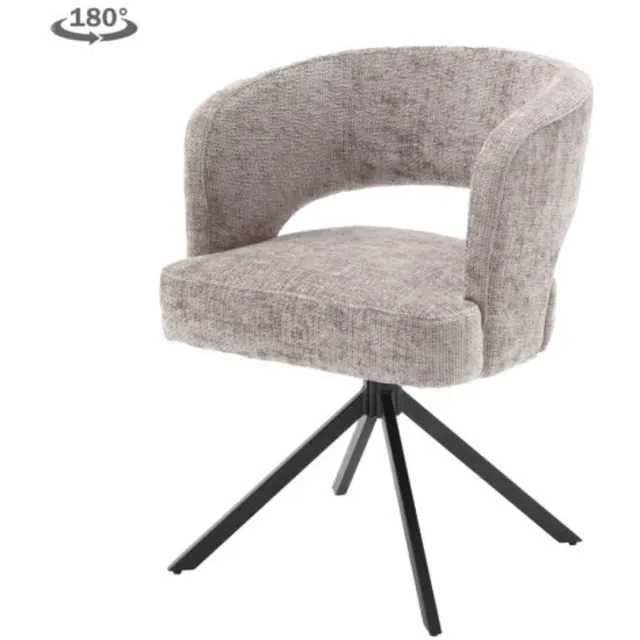 Tower Living Eetkamerstoel Mura draaibaar Chenille - Silver