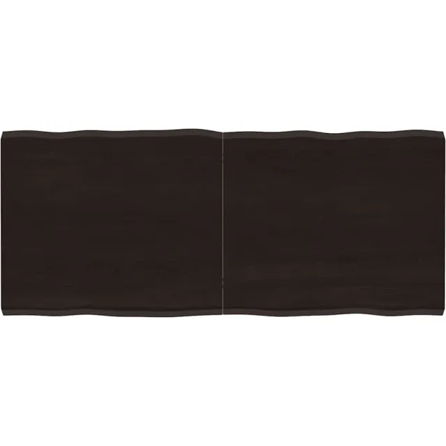 vidaXL Tafelblad natuurlijke rand 140x60x(2-4)cm eikenhout donkerbruin