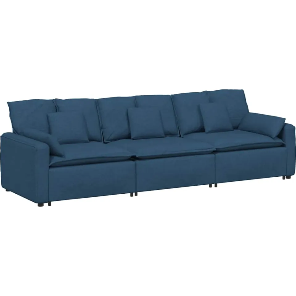 vidaXL Modulaire bank met kussens blauw, foto 3
