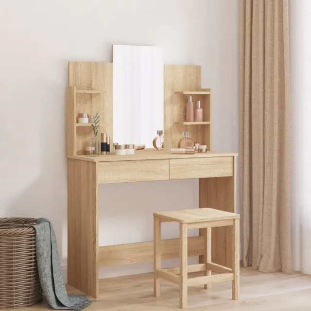 vidaXL Kaptafel met spiegel 96x39x142 cm sonoma eikenkleurig, foto 2