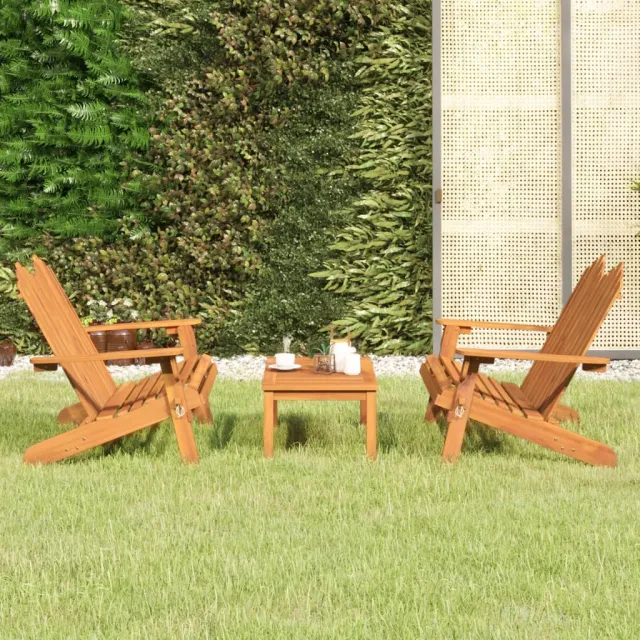 vidaXL 3-delige Loungeset Adirondack massief acaciahout Bruin