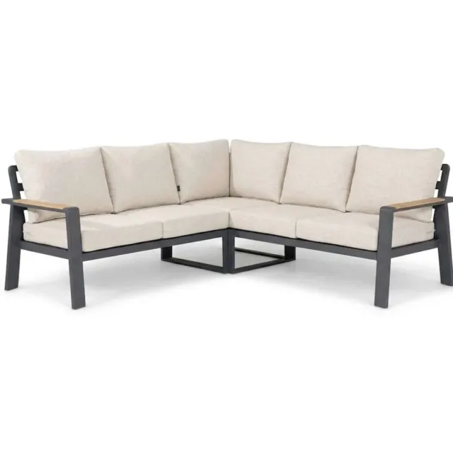 Belito Lotte Loungeset Hoekbank Nr. 3 | Antraciet Aluminium | 220 x 220 cm | 5-persoons | Lichte Kussens