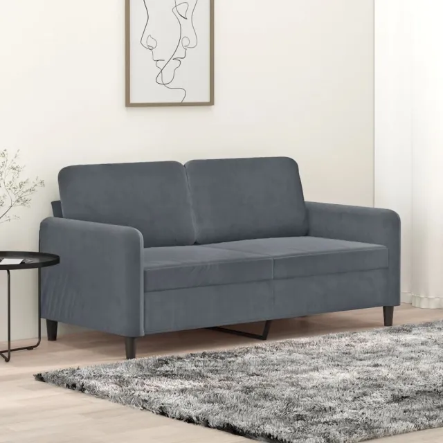 vidaXL Tweezitsbank 140 cm fluweel donkergrijs