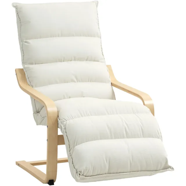 Homcom Accentstoel van fluweel (100% polyester) - 67x93x105cm - Crème