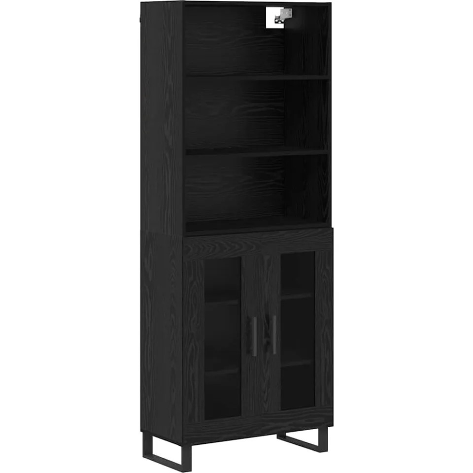 vidaXL Hoge kast 2 st Zwart Eiken 69,5 x 34 x 180 cm, foto 3