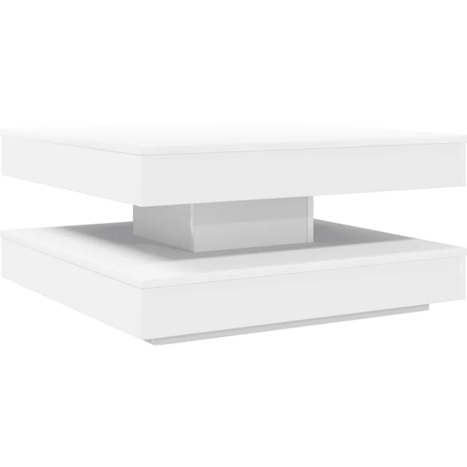 vidaXL Salontafel 360 graden draaibaar 70x70x34,5 cm wit, foto 3