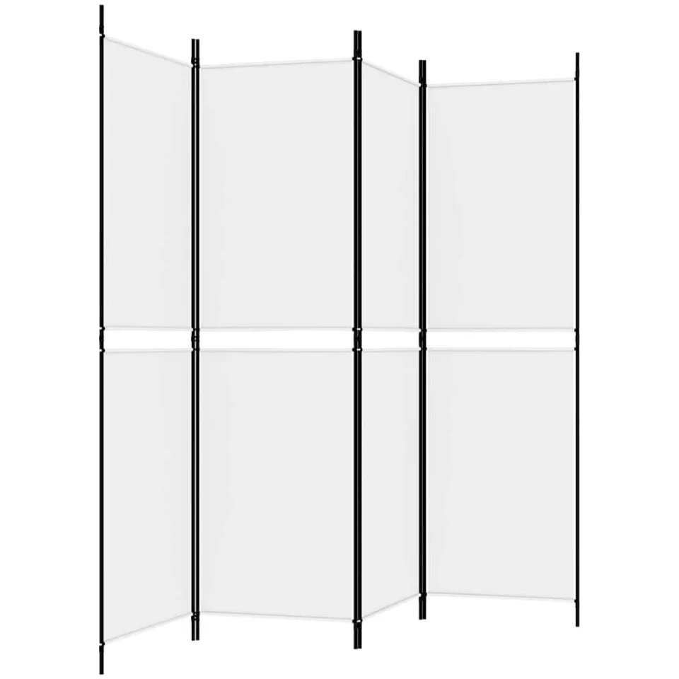 vidaXL Kamerscherm met 4 panelen 200x180 cm stof wit, foto 3