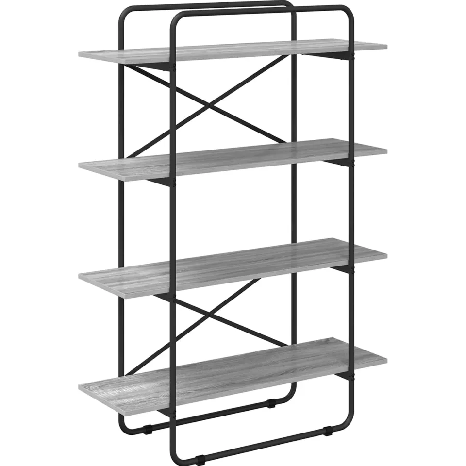 vidaXL Boekenrek 4-laags 100 x 35 x 140 cm PB Grijs Sonoma, foto 3