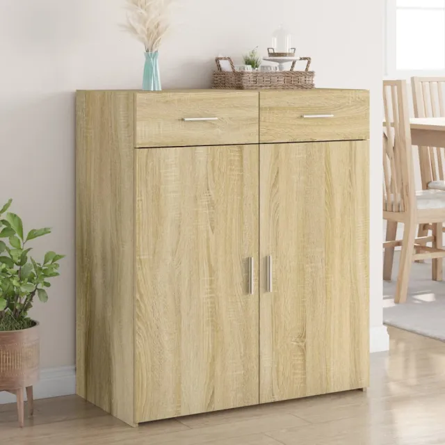 vidaXL Dressoir 80x42,5x93 cm bewerkt hout sonoma eikenkleurig, foto 2