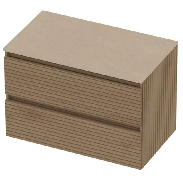 Basic-Line Deck 46 Badmeubelset Greeploos 80x46x58 cm Lamello Oak Sand Stone Beige