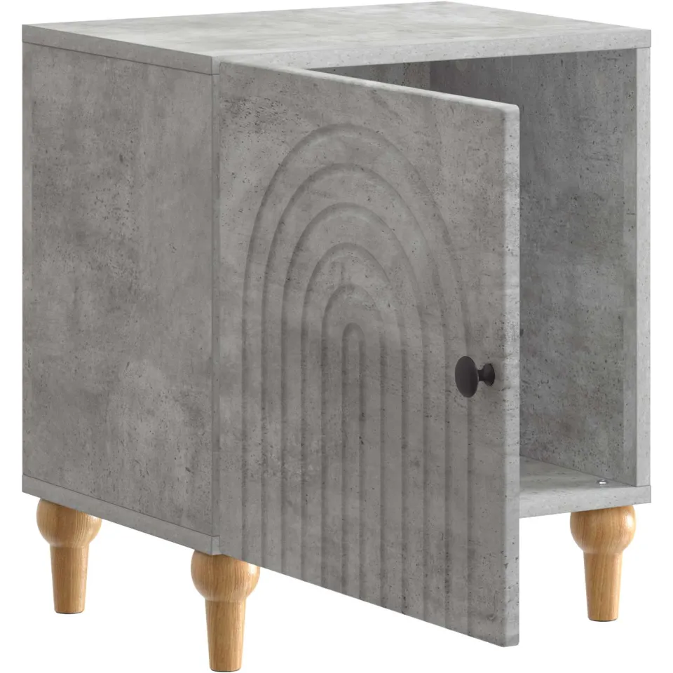 vidaXL Nachtkastje Betongrijs 43 x 34,5 x 50 cm Bewerkt hout grijs, foto 3