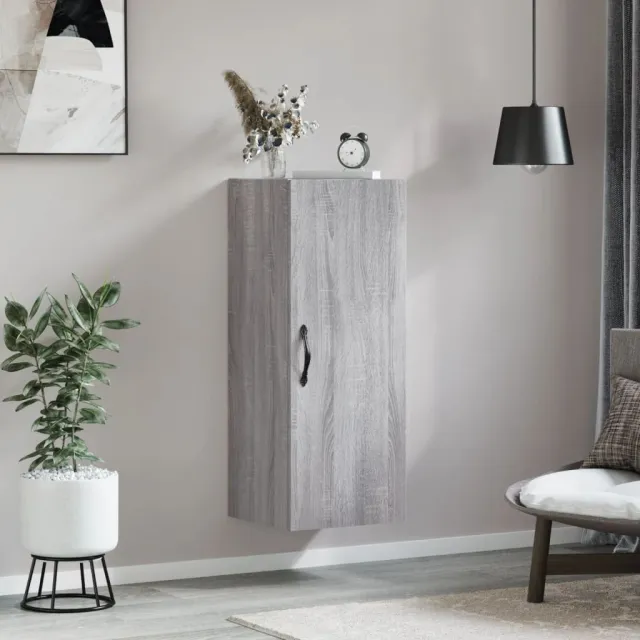 vidaXL Wandkast 34,5x34x90 cm bewerkt hout grijs sonoma eikenkleurig, foto 2