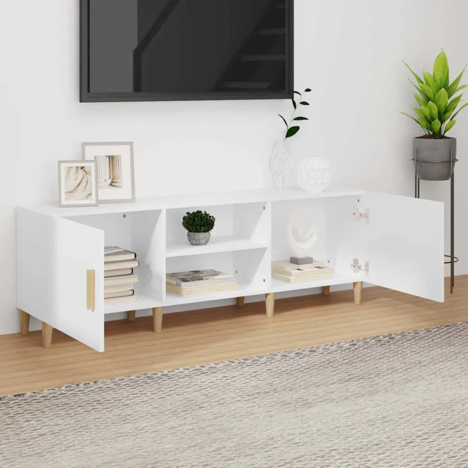 vidaXL Tv-meubel 150x30x50 cm bewerkt hout wit, foto 3