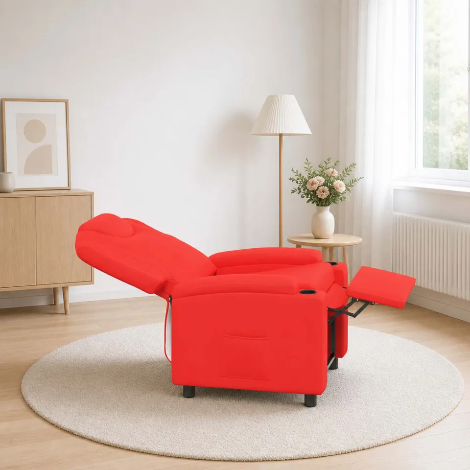 vidaXL Ligstoel Rood 75 x 95 x 106 cm Stof, foto 3
