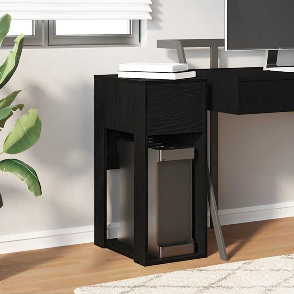 vidaXL Computertorenstandaard met lade 30x44x74 cm zwart, foto 2