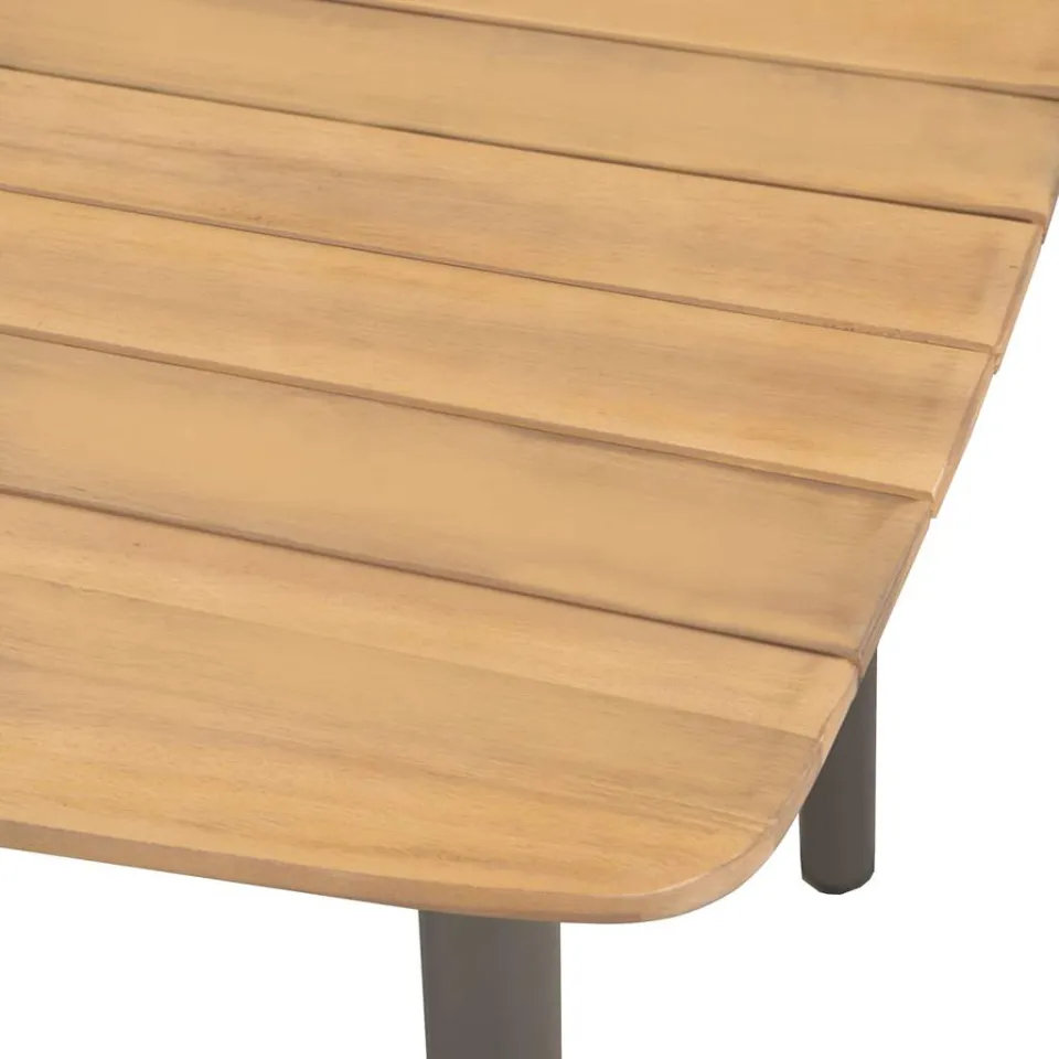 vidaXL Tuintafel 80x80x72 cm massief acaciahout en staal, foto 4