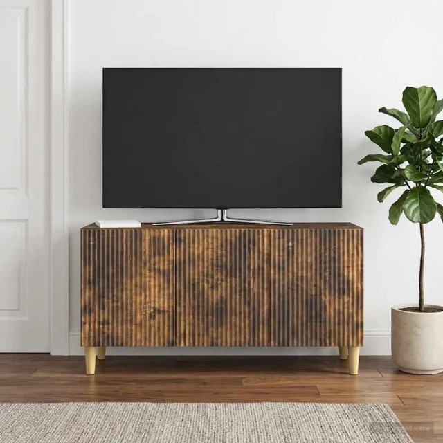 vidaXL TV-kast 99 x 34,5 x 50 cm Gerookt eiken Bewerkt hout Bruin