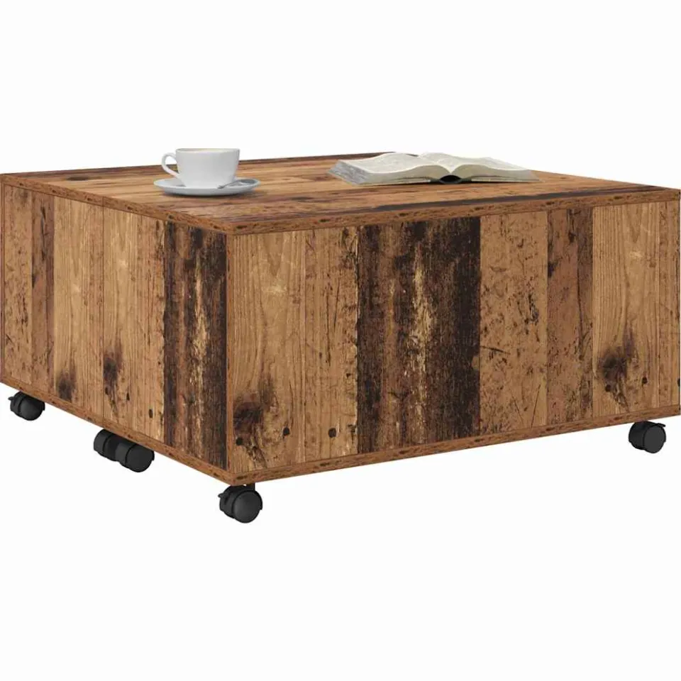 vidaXL Salontafel Oudhout 75 x 75 x 38 cm Bewerkt hout Bruin