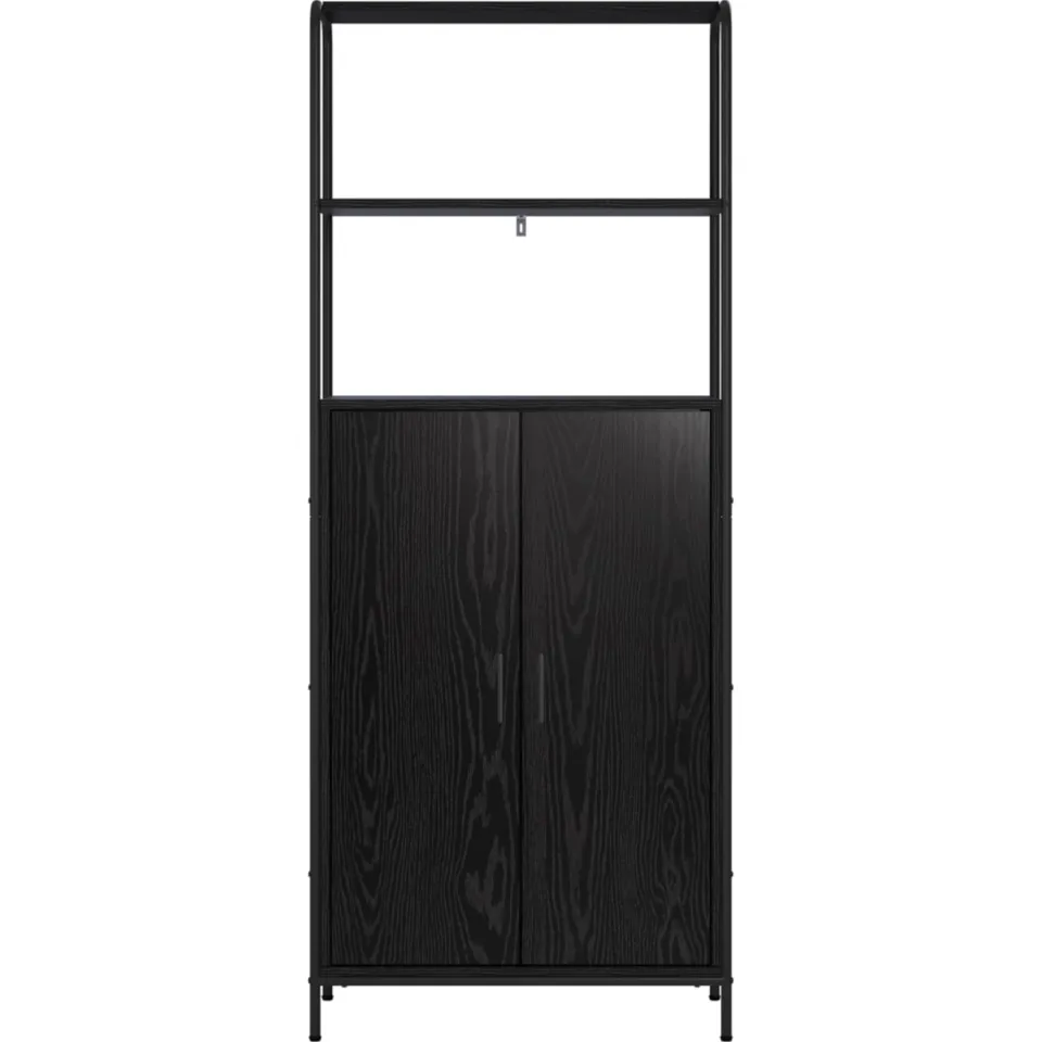 vidaXL Hoge kast Zwart eiken 40 x 33 x 161 cm Bewerkt hout, foto 3