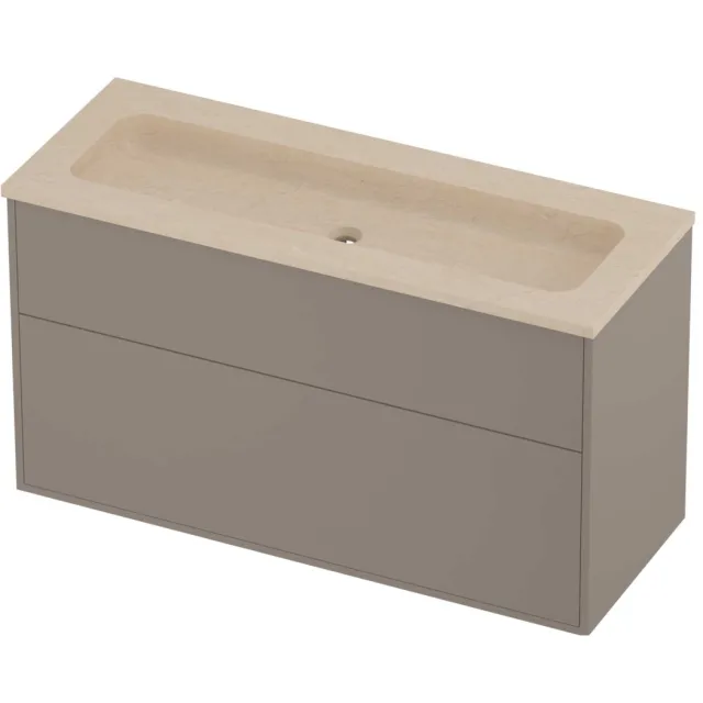 Proline Rollo Badmeubelset Hardsteen Elegant Zonder Gat 120x46x67 cm Sand Stone Clay Beige