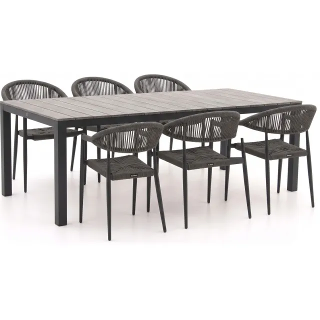 Manifesto Furniture Manifesto Belpasso/Fidenza 220cm dining tuinset 7-delig stapelbaar