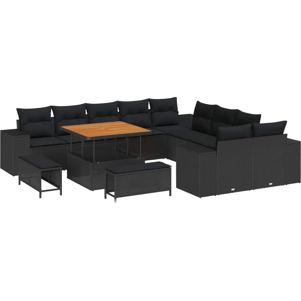 vidaXL Tuin Sofa Set 13 st Zwart poly rattan