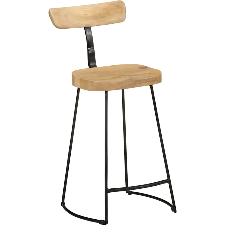 vidaXL Barkrukken 2 st 49x43x88 cm massief mangohout bruin, foto 3