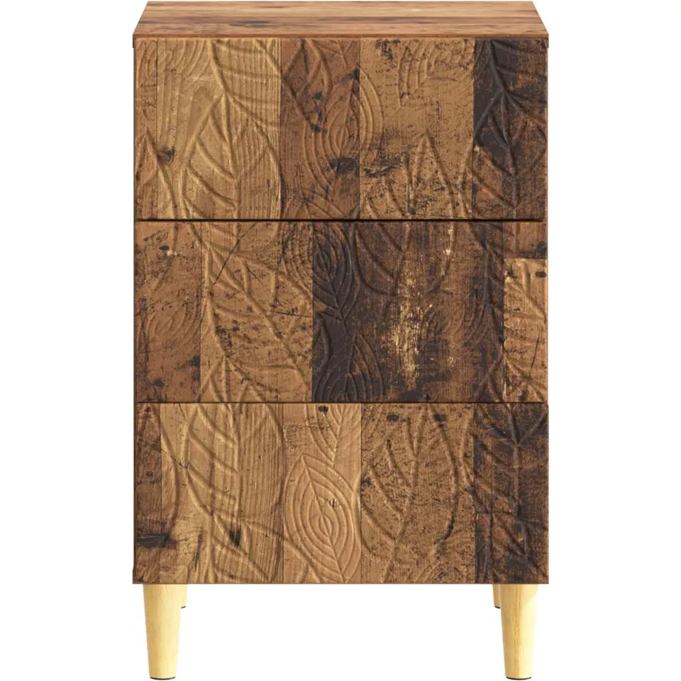 vidaXL Nachtkastje Oud hout 43 x 41 x 66,5 cm Bewerkt hout bruin, foto 4