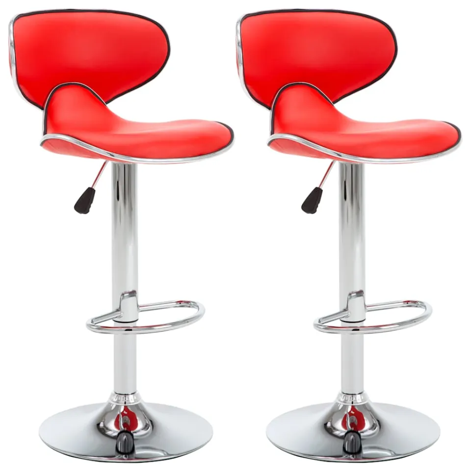 vidaXL Barstoelen 2 st kunstleer rood, foto 3
