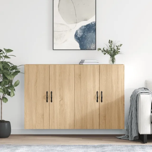 vidaXL Hangkasten 2 st bewerkt hout sonoma eikenkleurig Bruin