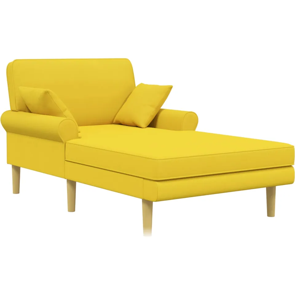 vidaXL Chaise longue Lichtgeel Stof geel, foto 3