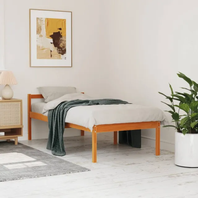 vidaXL Seniorenbed massief grenenhout wasbruin 90x190 cm
