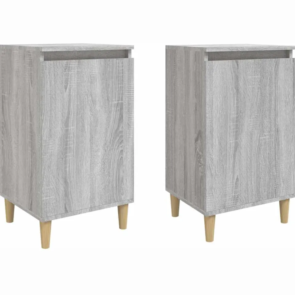 vidaXL Nachtkastjes 2 st 40x35x70 cm bewerkt hout grijs sonoma eiken