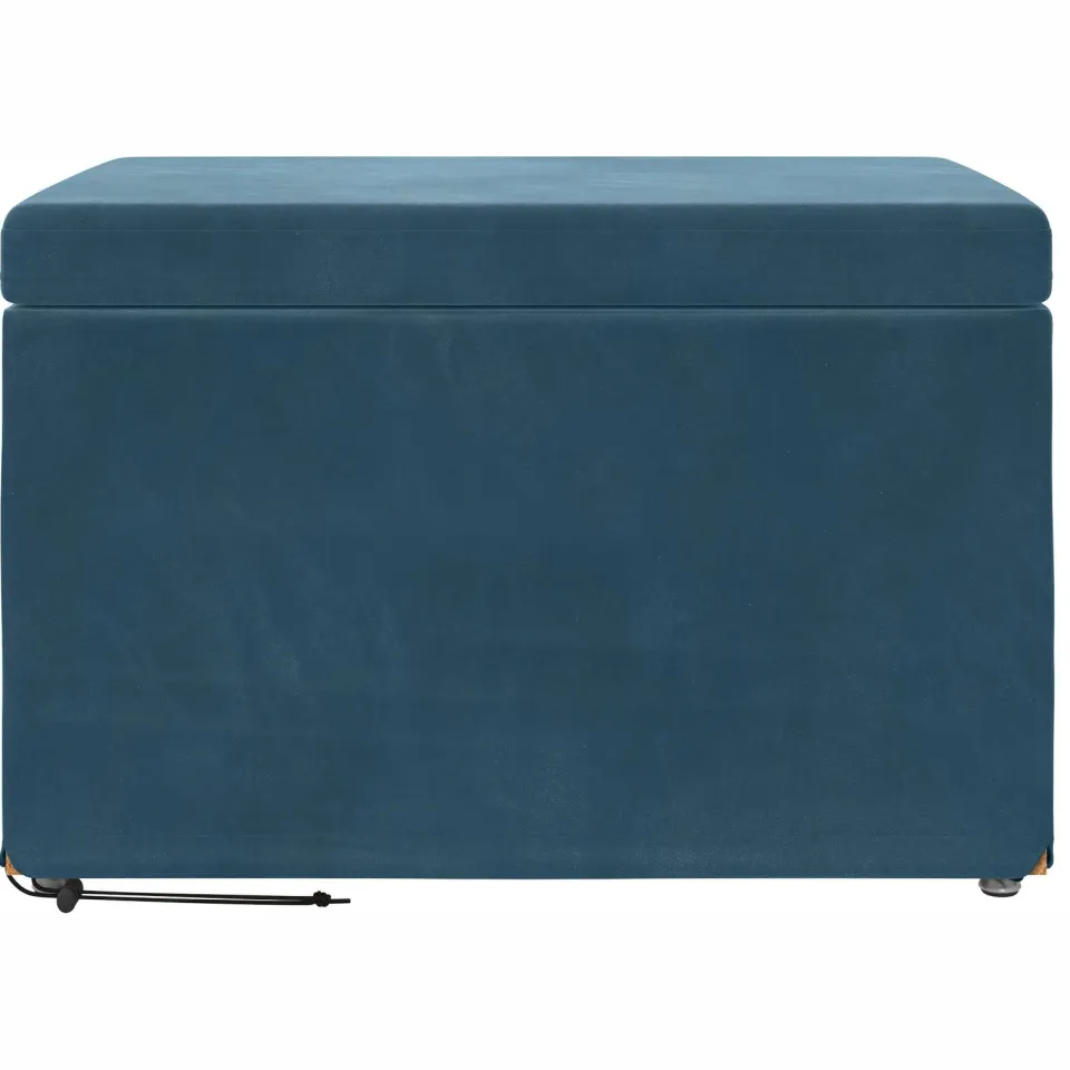 vidaXL Kruk Blauw 61 x 41 x 40 cm Velvet en Gefabriceerd Hout