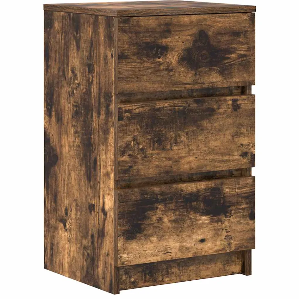 vidaXL Nachtkastjes met 3 lades 2 st 39x35x65 cm gerookt eikenkleurig, foto 4