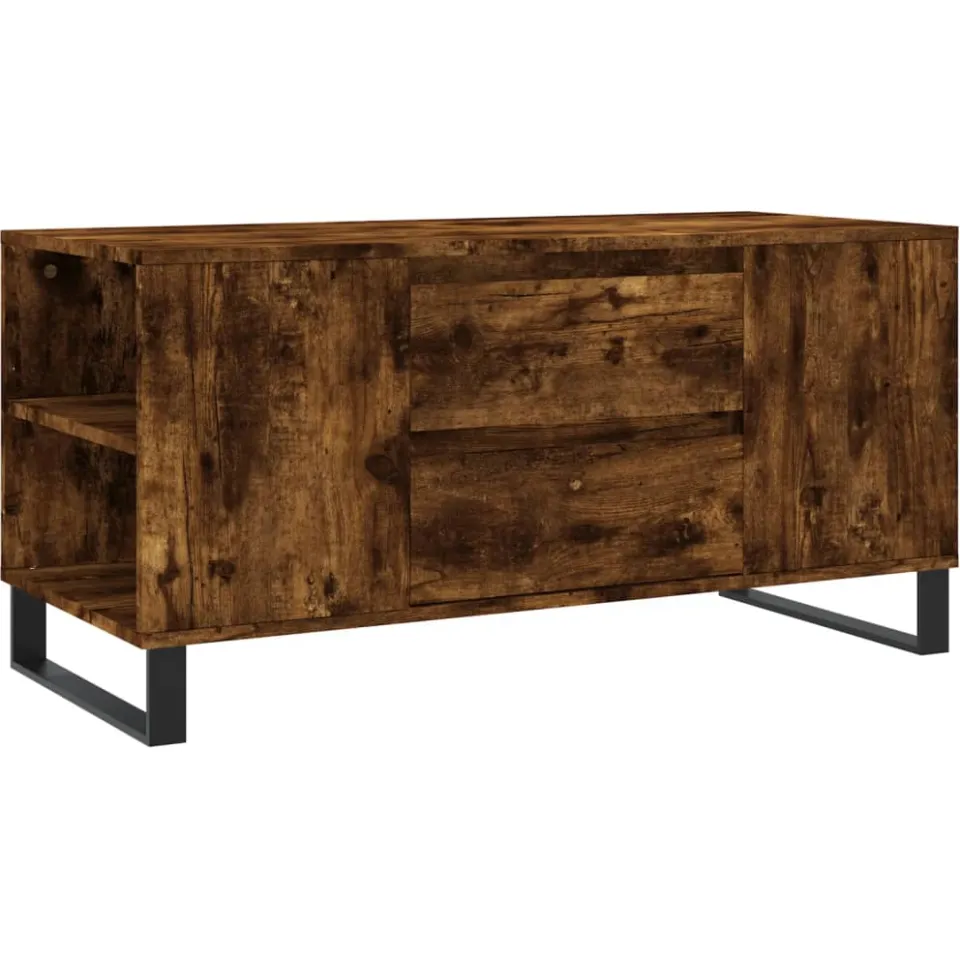 vidaXL Salontafel 102x44,5x50 cm bewerkt hout gerookt eikenkleurig, foto 3