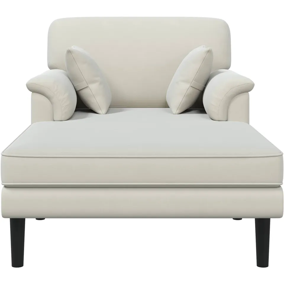 vidaXL Chaise longue Crèmekleurig fluweel, foto 3