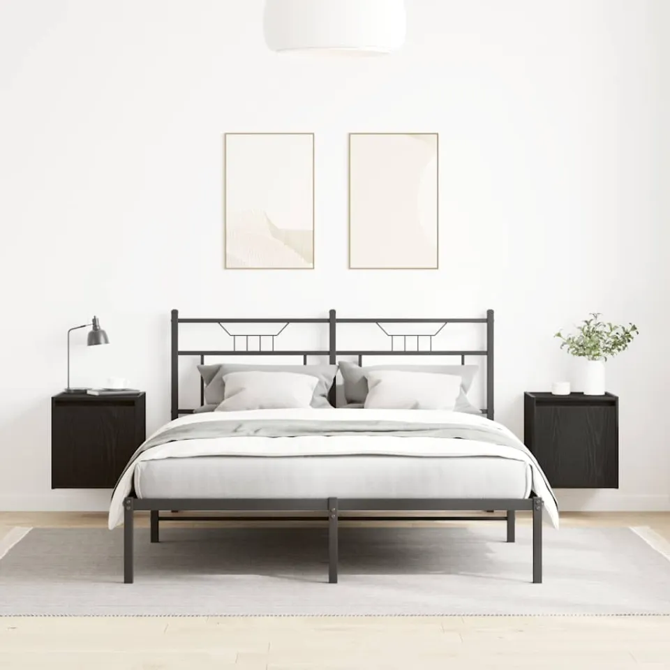 vidaXL Nachtkastjes wandmontage 2 st 38x34x40 cm zwart, foto 3