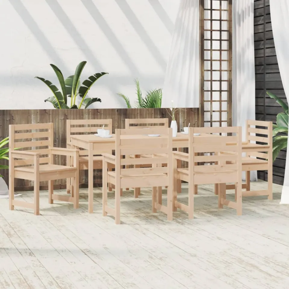 vidaXL 7-delige Tuinset massief grenenhout bruin, foto 3