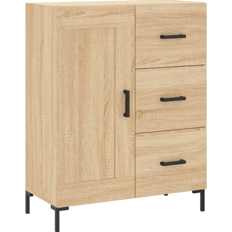 vidaXL Dressoir 69,5x34x90 cm bewerkt hout sonoma eikenkleurig, foto 3